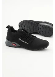 Tonny Black حذاء رياضي رجالي برباط ونعل حراري مدخن باللون الأسود