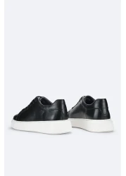 Avva حذاء كاجوال رجالي أسود 100% جلد بنعل مرن B008000