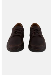 CLARKS حذاء رجالي كاجوال برباط قياسي، بني غامق