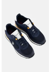 U.S. Polo Assn. حذاء كاجوال برباط من الجلد الصناعي للرجال، أزرق داكن