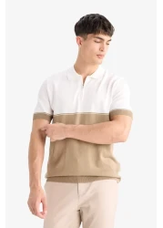 Defacto تي شيرت تريكو بأكمام قصيرة وياقة بولو بمقاس قياسي E4895ax25sm