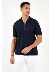 Buratti Cotton Regular Fit Zippered Polo Neck T Shirt Men's POLO T SHIRT5902434