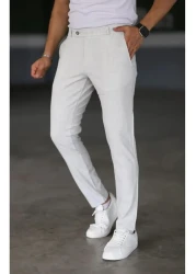 MY VİNTAGE Men's Italian Cut Linen Trousers Stone