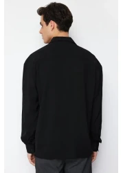  Collection Apaş Collar Oversize Linen Look Summer Shirt - TMNSS23GO00053