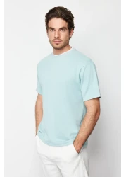  Collection Limited Edition - Mint Colored Relaxed Fit Knitwear Pique T-Shirt TMNSS23TS00079