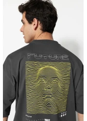  Collection AnThraciTe Fluffy PrinTed Oversize T-Shirt - 100% Tinne TMNSS23TS00171