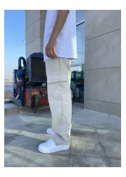 XPUPPETWEAR Double Pocket Detail Stone Color Cargo Baggy Trousers