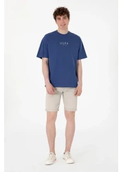 U.S. Polo Assn. تي شيرت رجالي ذو مقاس كبير وياقة دائرية باللون الأزرق الداكن 50299543 -vr059