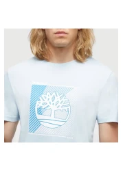 Timberland Tree Logo Graphic Regular Men's Blue Round Neck T-shirt