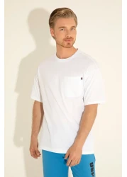 U.S. Polo Assn. تي شيرت أبيض برقبة دائرية ومريح للرجال 50287062 -vr013