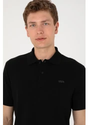 U.S. Polo Assn. Men's Regular Fit Polo Neck Black Basic T-Shirt 50306007 -Vr046