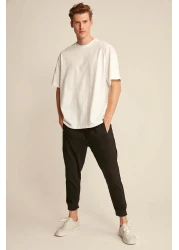 GRIMELANGE Jett Men &Apos; S White Oversize T-Shirt, 100% Organic Cotton, Thick Texture, Crew Neck