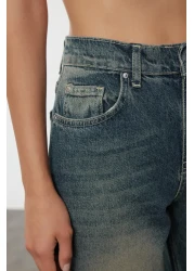  Collection Dark Blue More Sustainable Normal Waist Skater Baggy Jeans Twoaw25Je00140