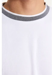  Collection Premium White Oversize/Wide Cut Knitwear Tape Textured Pique T-Shirt Tmnss23Ts00079