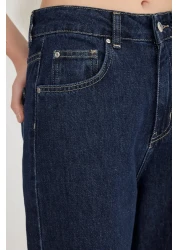  Collection Dark Blue Regular Waist Wide Leg Jeans Twoss25Je00053