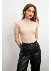 Bipantolon Women's Cream White Black Claret Red 4 Pack Short Sleeve Blouse