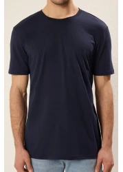  Collection Navy Blue Short Sleeve Crew Neck T-Shirt - Regular Fit TMNSS22TS0271
