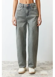  Collection Blue Faded Effect Vintage Low Waist Wide Leg TWOSS24JE00147