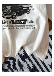 Alviora White Vintage Printed T-shirt