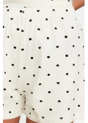  Collection Polka Dot White 100% Cotton Shorts Sleepwear Set - Thmss21Pt1485