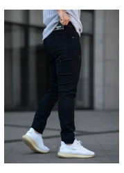 stilistas بنطال جينز Stilista ذو قصة ضيقة وخصر عادي وضيق من الليكرا