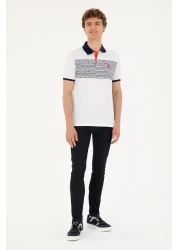 U.S. Polo Assn. تي شيرت رجالي ذو قصة عادية وياقة بولو باللون الأزرق الداكن 50287103 -vr033