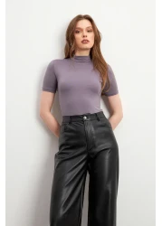 Bipantolon بلوزة نسائية بأكمام قصيرة باللون الرمادي والأبيض والأسود مكونة من 4 قطع