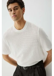 H&M Regular Fit Hole-knit T-shirt