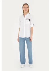 U.S. Polo Assn. White Long Sleeve Women's Shirt -50283571-VR013