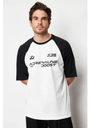  Collection Black Oversize/Wide Cut 100% Cotton Printed Tok Fabric T-Shirt Tmnss24Ts00139