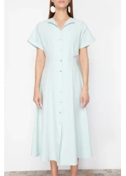  Collection Mint Waist Opening Midi Woven Shirt Dress TWOSS24EL00052