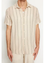  Collection قميص صيفي مخطط باللون الأسود الفاخر TMNSS23GO00063