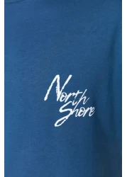  Collection Indigo Crew Neck Printed Wide Cut Cotton T-Shirt - Tmnss20Ts1099