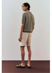 H&M Regular Fit Textured-knit Polo Shirt