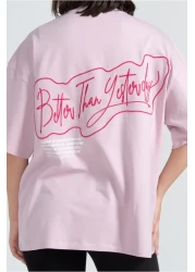 Kyron Women's Low Sleeve Oversize Cotton Printed T-Shirt - Different Color Options