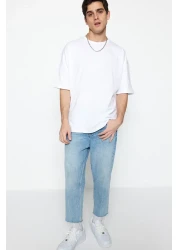  Collection White Oversize Cotton Short Sleeve Basic T-Shirt