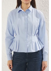  Collection Light Blue Fitted/Waist Sitting Woven Shirt Twoaw24Go00186