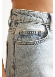  Collection بنطال جينز فضفاض عالي الخصر باللون الأزرق الفاتح TWOSS24JE00113