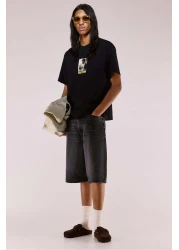 H&M تي شيرت فضفاض مطبوع