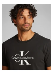Calvin Klein Calvin Klein Men Black Disrupted Outline Mo Short Sleeve T-Shirt