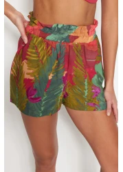  Collection طقم قميص وشورت من القطن بنمط المناظر الطبيعية للشاطئ - TBESS22AU0040