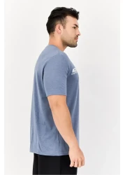 Skechers تي شيرت رجالي رياضي بأكمام قصيرة مناسب للأنشطة الخارجية، أزرق داكن