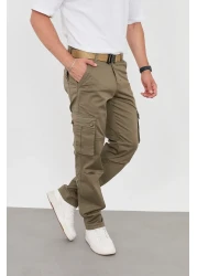 FRANKNESS JNS بنطلون كارجو رجالي للموسم الجديد - قصة مريحة، قماش جبردين ليكرا