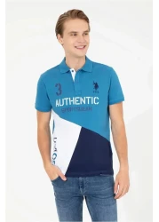 U.S. Polo Assn. تيشيرت رجالي بياقة بولو بنزين