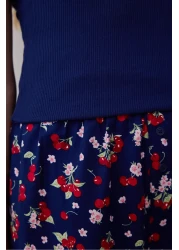 Penti طقم بيجامة بنطلون كرز باللون الأزرق الداكن