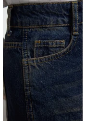  Collection بنطلون جينز أزرق داكن عالي الخصر وواسع الساق TWOAW24JE00313