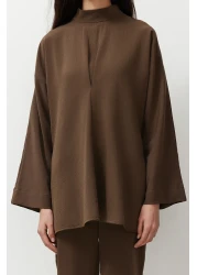  Modest Brown Collar Detailed Woven Bottom Top Suit Tctss24Us00055