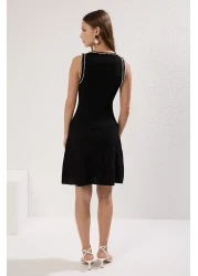  Collection Black Mini Pearl Detail Dress Twoss25El00311