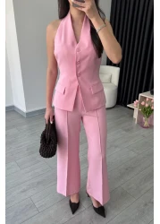 ECEMİ طقم بنطلون سترة وردي ليلى