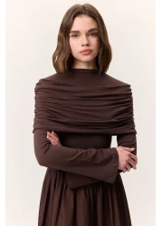 Manuka Brown Long Dress Wide Etelik